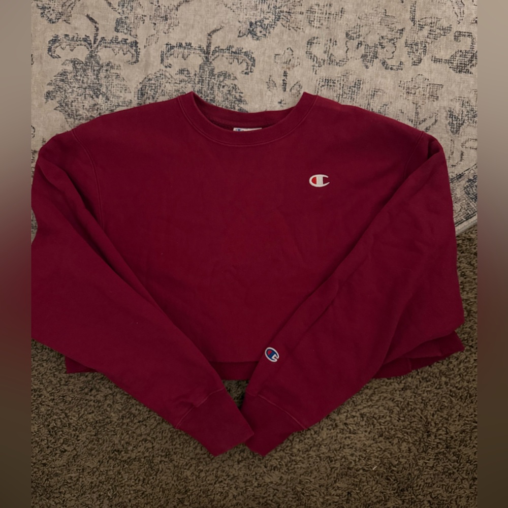 Champion Burgundy Crop Sweatshirt